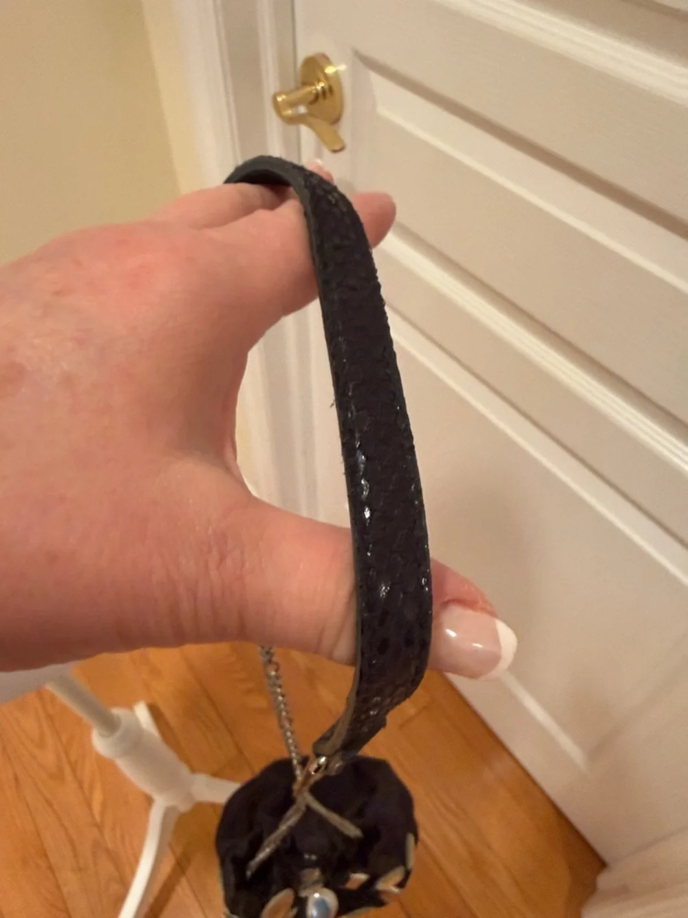 White House Black Market Black Jeweled Drawstring Crossbody - Picture 10 of 11